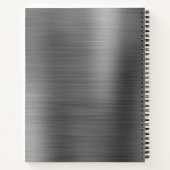Modernes, einfaches, lackiertes Metall, silbergrau Notizblock (Rückseite)