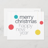 Modernes, einfaches, lebendiges, lustiges "Frohe W Postkarte (Vorne/Hinten)