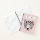 Modernes, einfaches Leopard-Gesichtsmuster hinten  Notizblock (Innenseite)