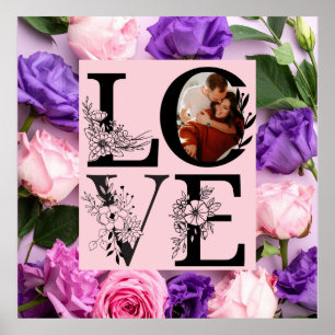 Modernes einfaches Liebesfoto Frohen Valentinstag  Poster