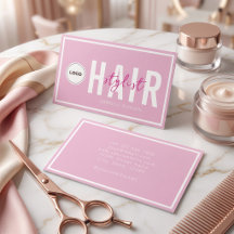 Modernes einfaches Logo Blush Rosa Weiße Haarstyli