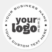 Modernes, einfaches Logo hier Runder Aufkleber (Vorderseite)