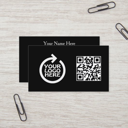 Modernes einfaches Logo Professionell mit QR-Code Visitenkarte (Vorderseite/Rückseite Beispiel)
