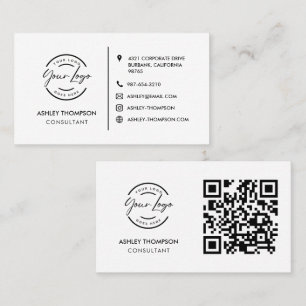 Modernes einfaches Logo Soziale-Ikonen QR-Code Sch Visitenkarte