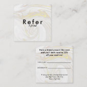 Modernes, einfaches Marmorgeschäft Empfehlungskarte (Vorne/Hinten)