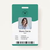 Modernes einfaches medizinisches ID-Abzeichen Ausweis (Vorderseite)