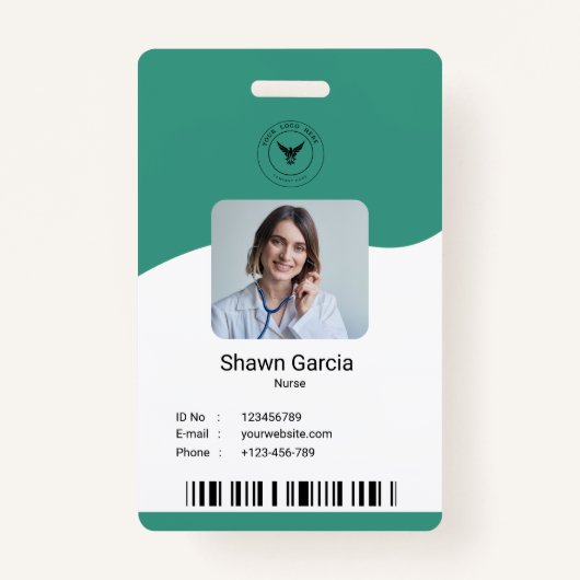 Modernes einfaches medizinisches ID-Abzeichen Ausweis (Vorderseite)