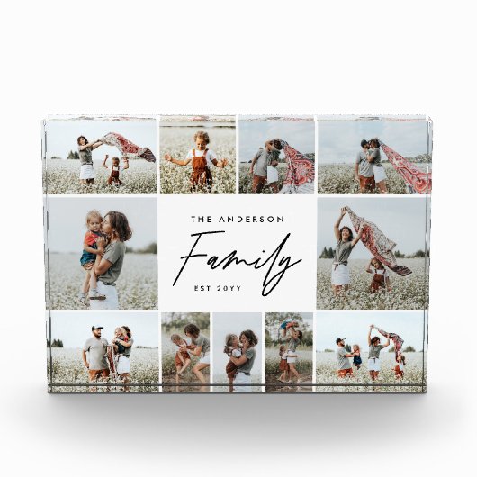 modernes, einfaches Mehrfamiliengeschenk mit minim Fotoblock (Vorderseite)
