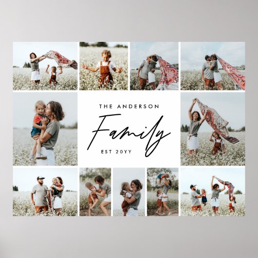 modernes, einfaches Mehrfamiliengeschenk mit minim Poster (Vorne)