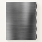 Modernes, einfaches Metall gebürstetes Silber Grau Notizblock (Rückseite)