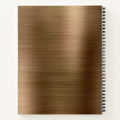 Modernes, einfaches Metall mit gebürstetem Gold Notizblock (Rückseite)