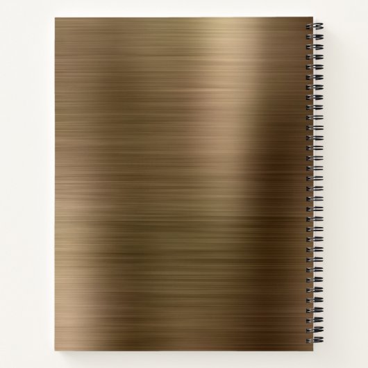 Modernes, einfaches Metall mit gebürstetem Gold Notizblock (Rückseite)