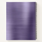 Modernes, einfaches Metallic Brushed Midnight Lila Notizblock (Rückseite)