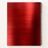Modernes einfaches Metallic-Rot gebürstet Notizblock (Rückseite)