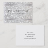 Modernes, einfaches Metallisches Silber und Glitze Visitenkarte (Vorne/Hinten)