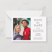 Modernes, einfaches MINI SIZE Foto Hochzeit rett D Mitteilungskarte (Vorderseite)