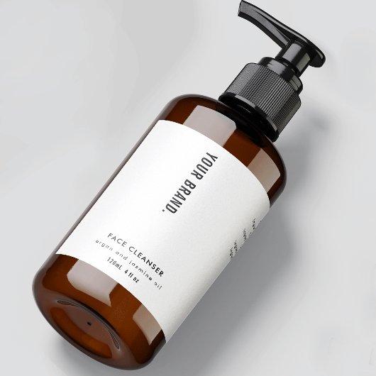 Modernes einfaches Minimal 4 OZ Kosmetisches Flasc Rechteckiger Aufkleber