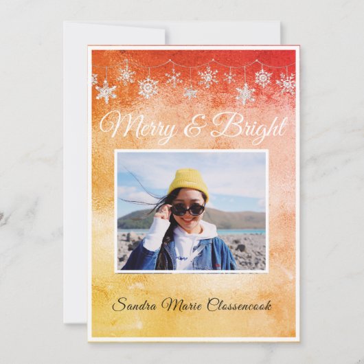 Modernes einfaches Minimal Metalic Orange Red (Vorderseite)