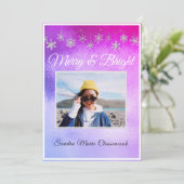 Modernes, einfaches Minimal Metalrosa und Lila (Stehend Vorderseite)