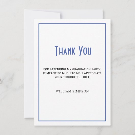 Modernes einfaches Minimalistisch Abschluss FOTO V Dankeskarte (Rückseite)