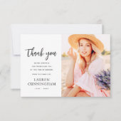 Modernes einfaches Minimalistisch-Chic-Foto Dankeskarte (Vorderseite)