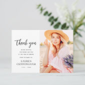 Modernes einfaches Minimalistisch-Chic-Foto Dankeskarte (Stehend Vorderseite)