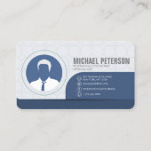 Modernes, einfaches Minimalistisch sauberes Blau B Visitenkarte (Rückseite)