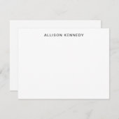 Modernes, einfaches Minimalistisch sauberes Grau S Mitteilungskarte (Vorne/Hinten)