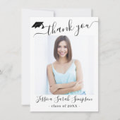 Modernes Einfaches Minimalistisches Abschluss 2 FO Dankeskarte (Vorderseite)