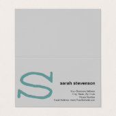 Modernes, einfaches Minimalistisches anfängliches Visitenkarten (Außenseite Aufgefaltet)