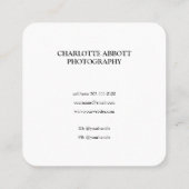 Modernes, einfaches Minimalistisches Berufliches F Quadratische Visitenkarte (Rückseite)