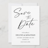 Modernes, einfaches Minimalistisches elegantes Fot Save The Date (Vorderseite)