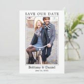 Modernes, einfaches Minimalistisches Foto Rette un Save The Date (Stehend Vorderseite)