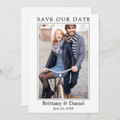 Modernes, einfaches Minimalistisches Foto Rette un Save The Date (Vorne/Hinten)