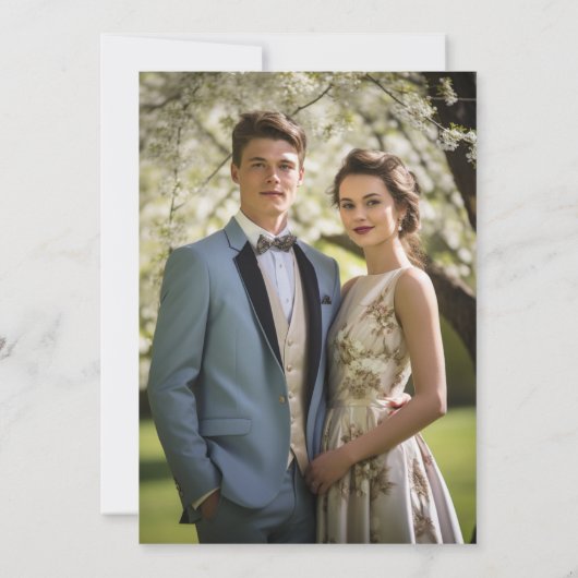 Modernes, einfaches Minimalistisches Foto Save The Date (Rückseite)