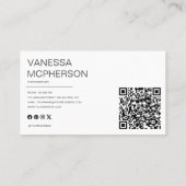 Modernes, einfaches Minimalistisches Foto Visitenkarte (Rückseite)