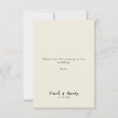 Modernes einfaches Minimalistisches Newlyweds Foto Dankeskarte (Rückseite)