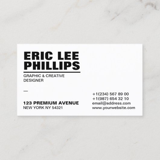 Modernes, einfaches Minimalistisches Weiß Beruflic Visitenkarte (Rückseite)