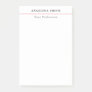 Modernes einfaches minimalistisches Weiß Rot Profe Post-it Klebezettel
