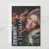 Modernes, einfaches Minimalistisches Zwei-Foto-Ele Save The Date (Vorderseite)