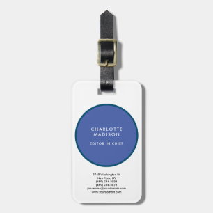 Modernes einfaches Mittel Blau Minimalistisch Schl Gepäckanhänger