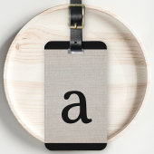 Modernes, einfaches Monogramm, Anfangsbeige Gepäckanhänger