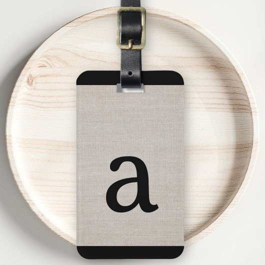 Modernes, einfaches Monogramm, Anfangsbeige Gepäckanhänger