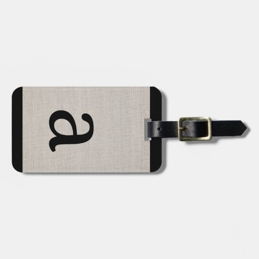 Modernes, einfaches Monogramm, Anfangsbeige Gepäckanhänger (Vorderseite horizontal)