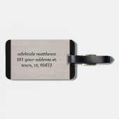 Modernes, einfaches Monogramm, Anfangsbeige Gepäckanhänger (Rückseite horizontal)