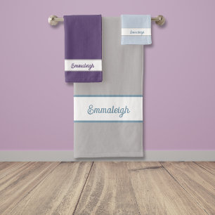 Modernes einfaches Monogramm Badhandtuch Set