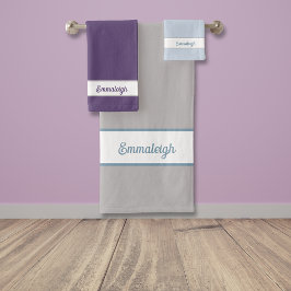 Modernes einfaches Monogramm Badhandtuch Set