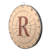 Modernes einfaches Monogramm Beige Brown Dartscheibe (Vorderseite rechts)