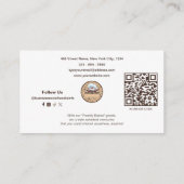 Modernes, einfaches Monogramm Berufliches Bäckerch Visitenkarte (Rückseite)