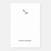 Modernes einfaches Monogramm, erstes Notepad Post-it Klebezettel (Vorderseite)